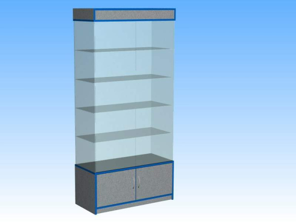 Витрина стеклянная ВСТФ-4П (900х400х2200 мм), 4 полки_1