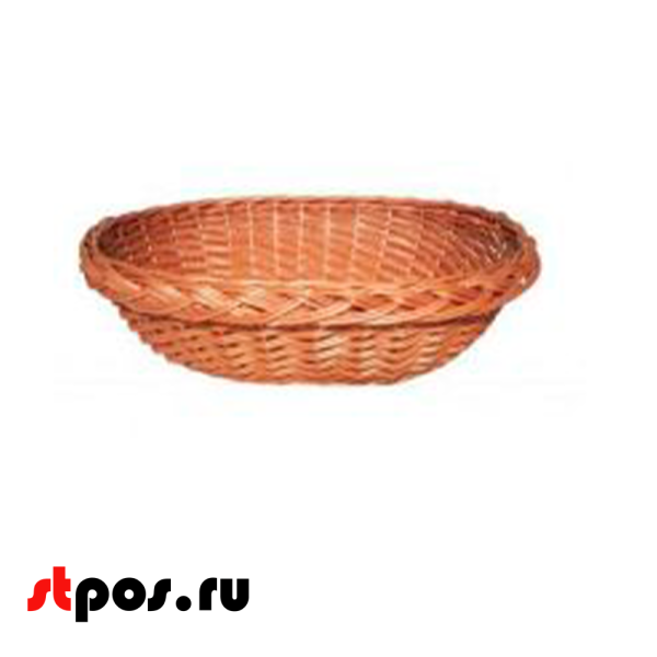00_Корзина овальная плетеная и полиротанга, 300х230х90 мм, Светлая