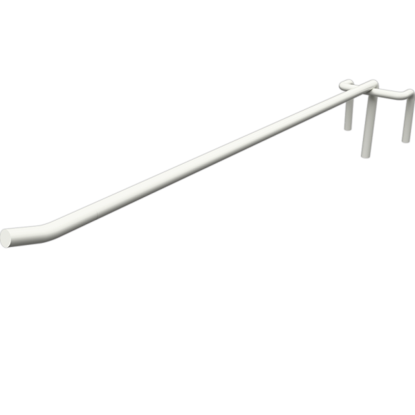 sk_Крючок на сетку (решетку) одинарный 275мм, d6, шаг 50мм, RAL9016 Белый