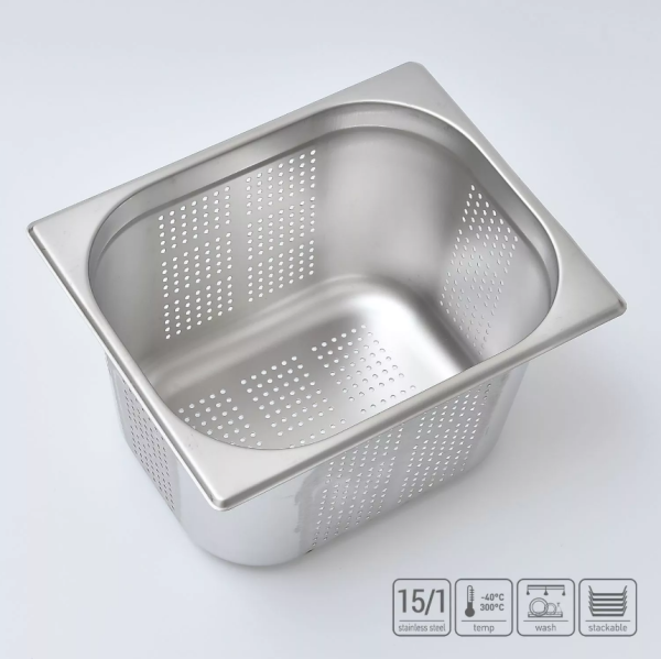 01_Гастроёмкость перфорированная из нержавеющей стали 325х265х200 мм (GN1_2 h200), 10,9 л
