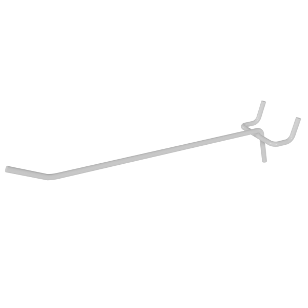 00_Крючок для перфорации одинарный 200мм, RAL9016 Белый, d4, шаг 45