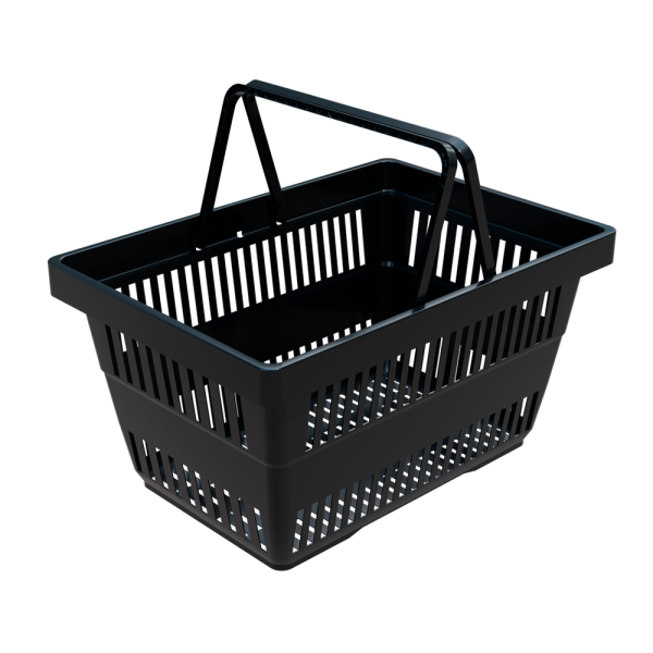 sk_2_Корзина покупательская пластиковая с 2мя пластиковыми ручками 20 л, Черный