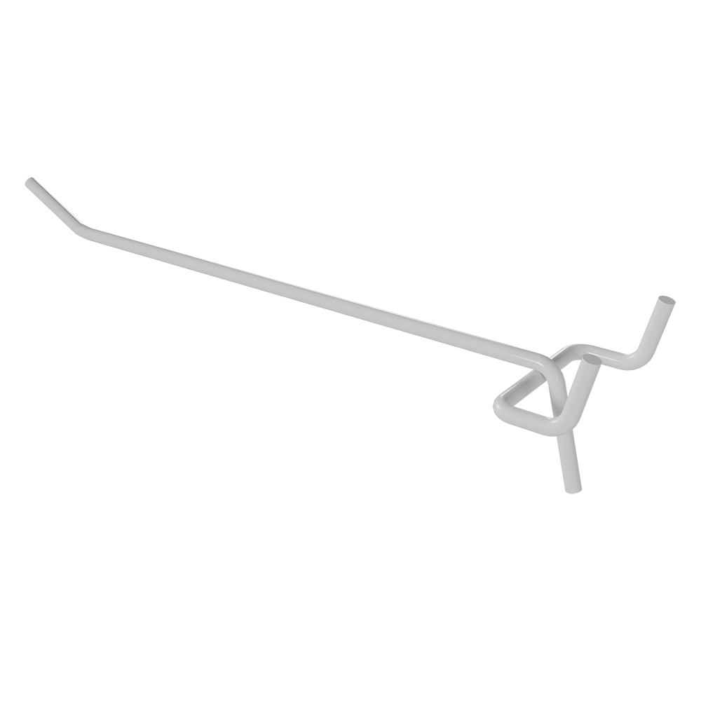 02_Крючок для перфорации одинарный 200мм, RAL9016 Белый, d4, шаг 45
