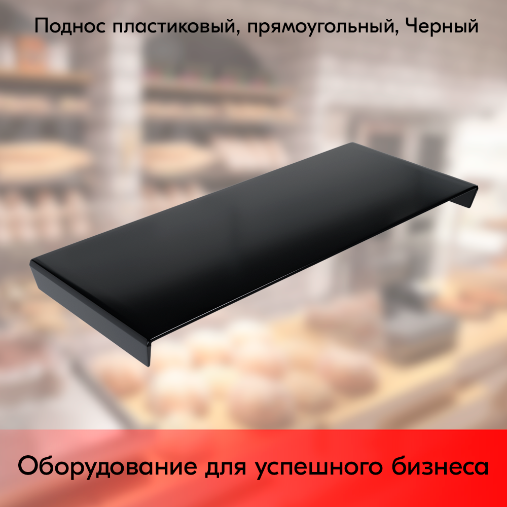 01_Поднос пластиковый, прямоугольный, 300х120х20мм, Черный