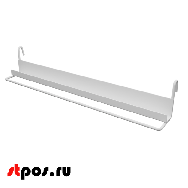00_Полка-скоба на сетку 350 х19мм крашеная Белая