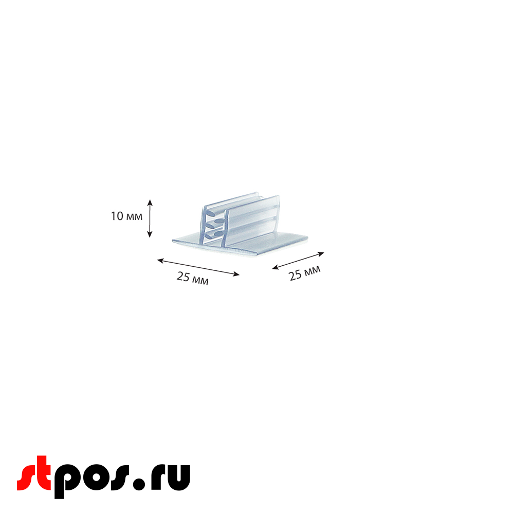 02_Угловой захват cамоклеящийся на вспененном скотче SGT-25, 25х25 мм, Прозрачный