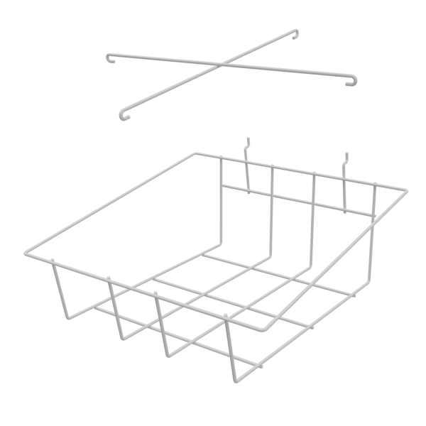 sk_Полка для экономпанели и перфорации, шаг 175(25) 4 ячейки, для колготок, 190x380x400мм,RAL9016 Белый