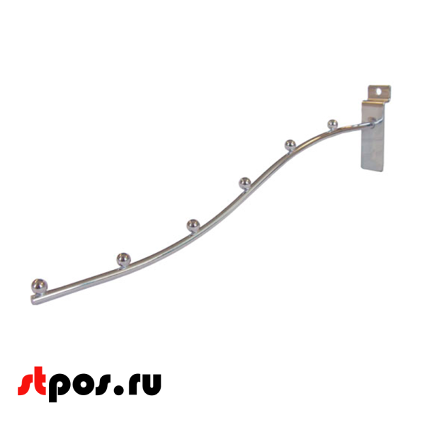 03_Кронштейн F701-300 для экономпанели наклонный изогнутый, 300мм, 6 шаров, хром