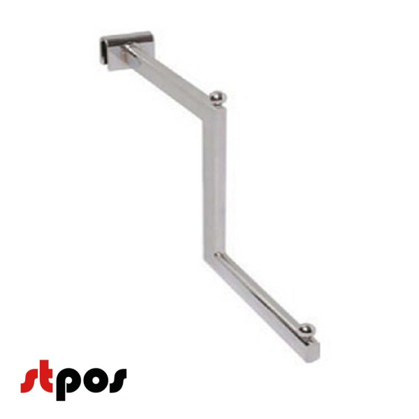 1_Держатель хромированный ступенчатый длиной 400 мм на штангу 30х15 мм (профиль)