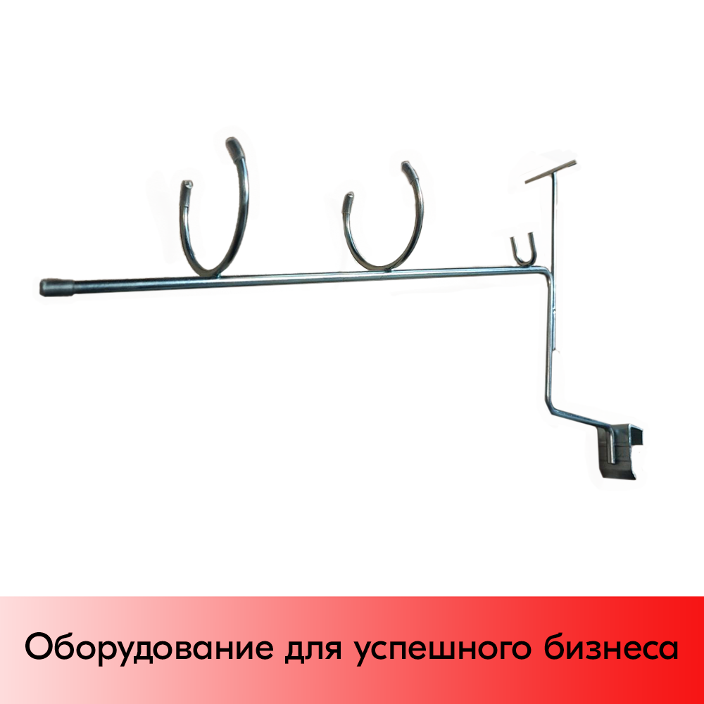 01_Держатель для плоек с ценникодержателем, крепление с зажимом на штангу 30х15 мм, Цинк