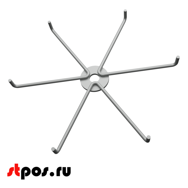 00_Дисплей Лайт 6 крючков, RAL9006, Серебристый