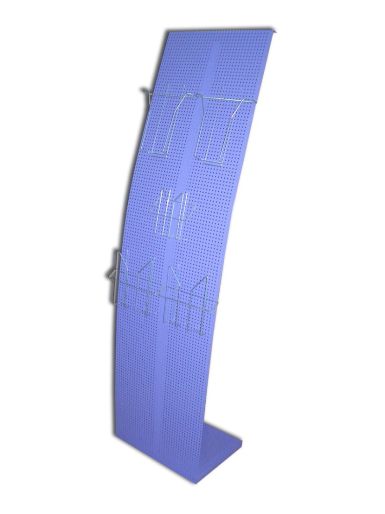 03_Буклетница Парус высота 1650 мм, ширина 450 мм, глубина 320 мм, серебристый металлик