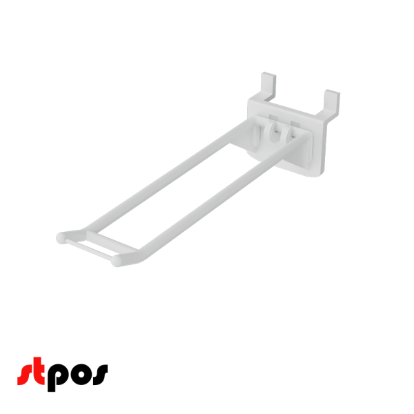 00_Крючок на экономпанель HOOK-EP, двойной, 150мм, макс.нагрузка 1кг, Белый