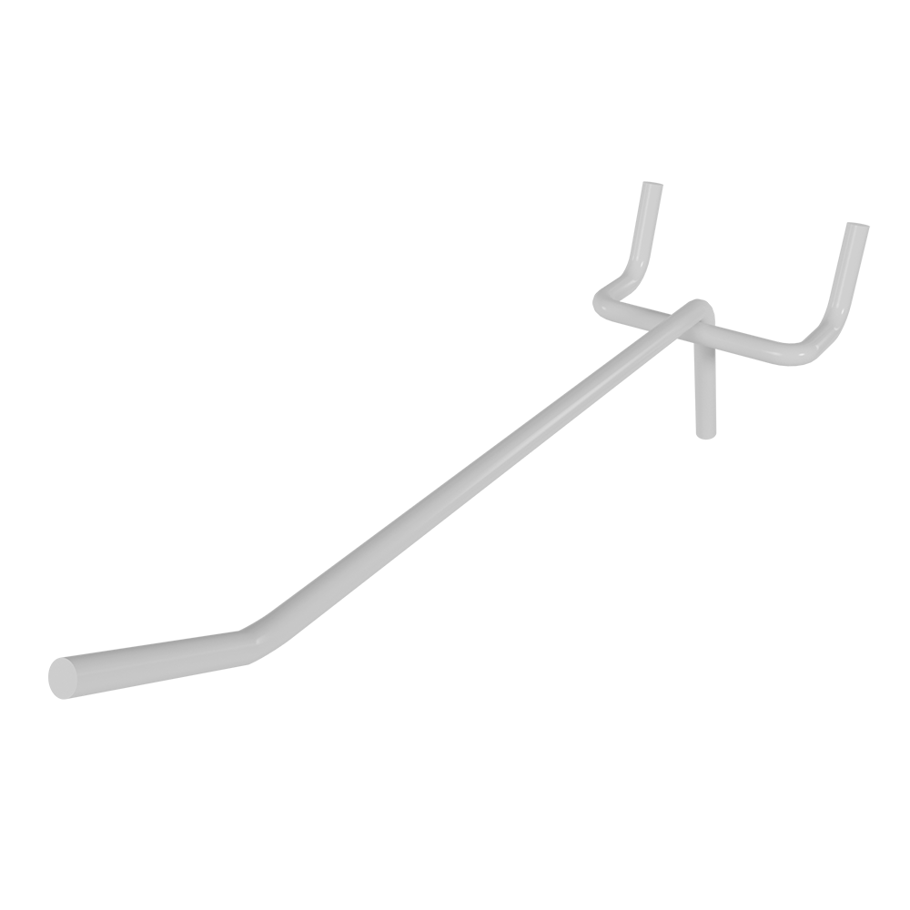 01_Крючок для перфорации одинарный 150мм, RAL9016 Белый, d4, шаг 45