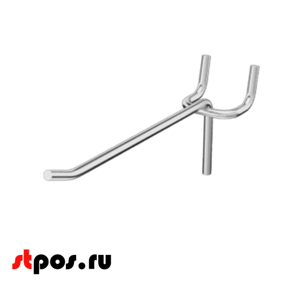 04_Крючок для перфорации одинарный 100мм, хром, d4мм, шаг 25мм
