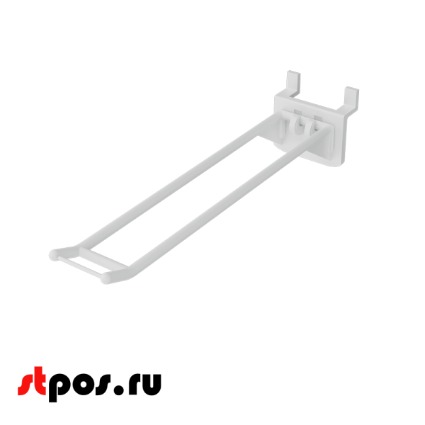 00_Крючки на экономпанель HOOK-EP, двойной, 200мм, макс.нагрузка 0,8кг, Белый