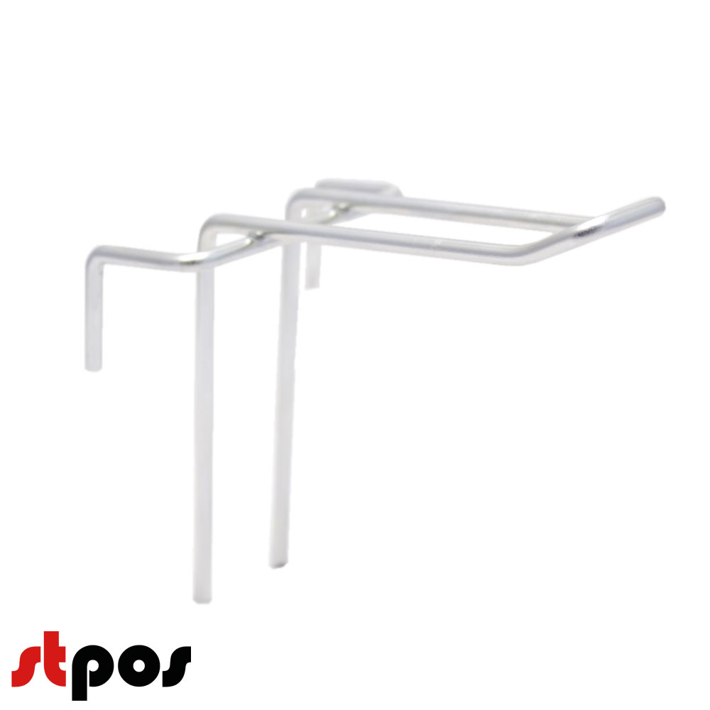 Крючок на решетку двойной 100мм, покрытие цинк-хром, d4, шаг 70