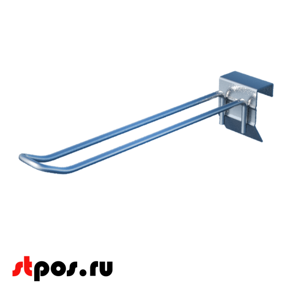 00_Крючок для штанги 30х15 (профиль) двойной, П-образный 150мм, покрытие цинк-хром, d5мм