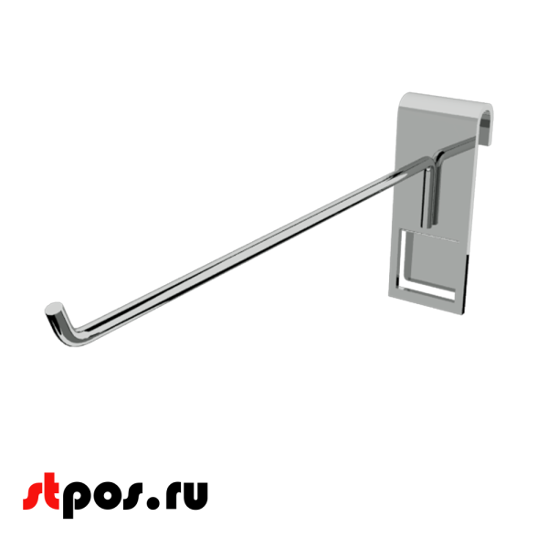 02_Крючок на решетку (сетку) 200мм, d6, крепление-пластина хром