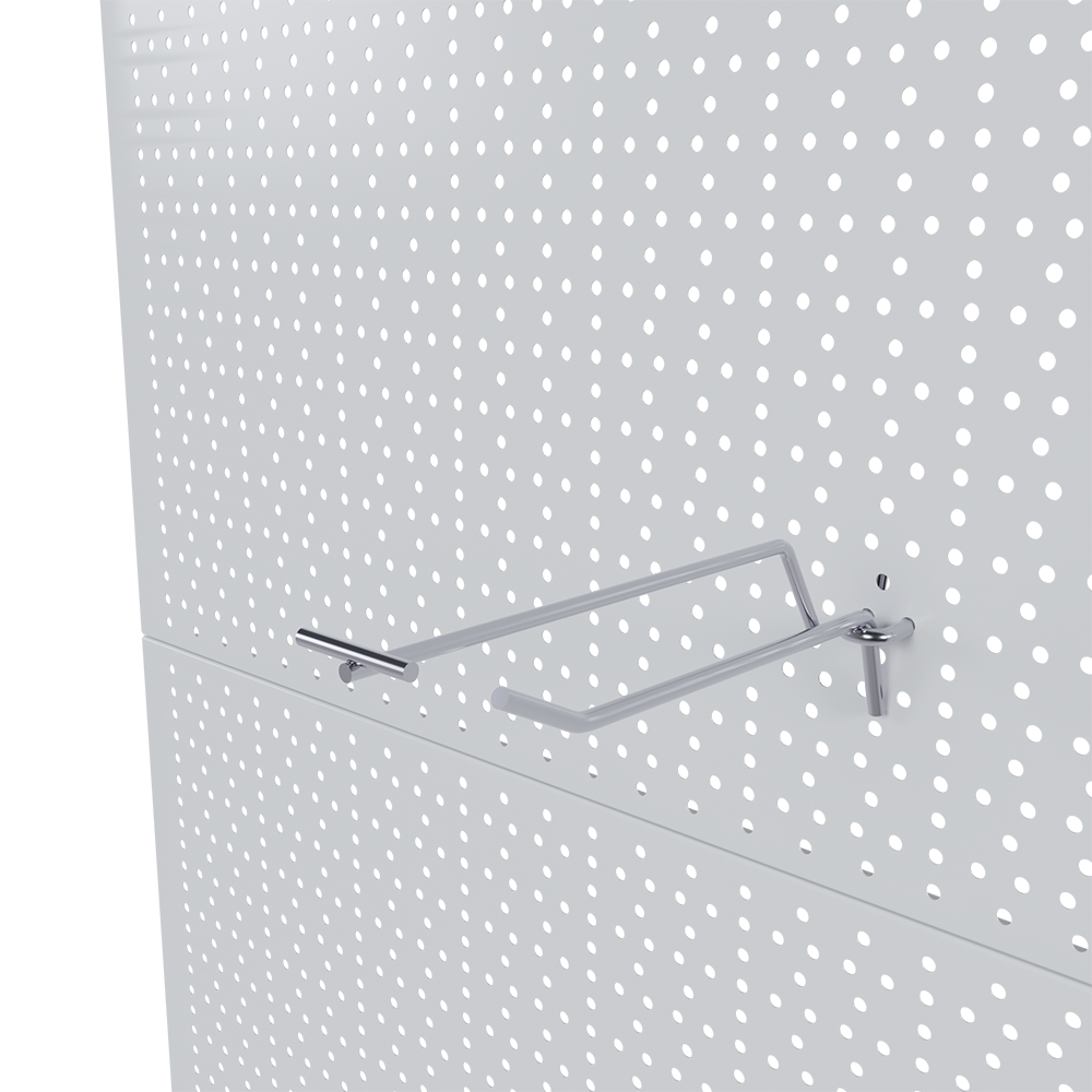 00_Крючок для перфорации одинарный с ценникодержателем 150мм, цинк-хром, d5/d4, шаг 15мм (45)