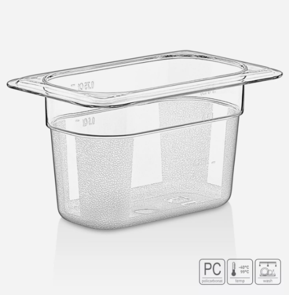 01_Гастроёмкость из поликарбоната 176х108х100 мм прозрачная