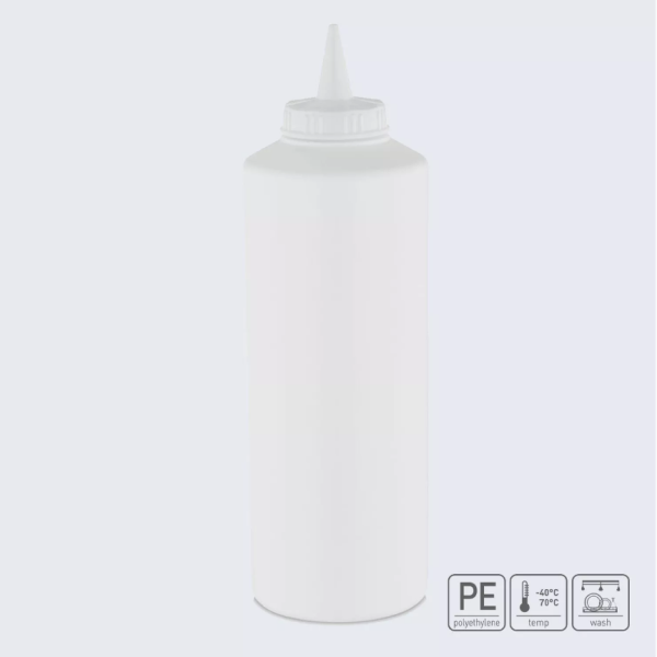 01_Диспенсер для соуса 1л, носик прямой, Белый