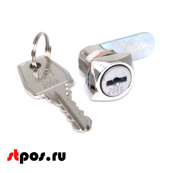 00_Замок мебельный 0802, 20 мм, 90°, Хром