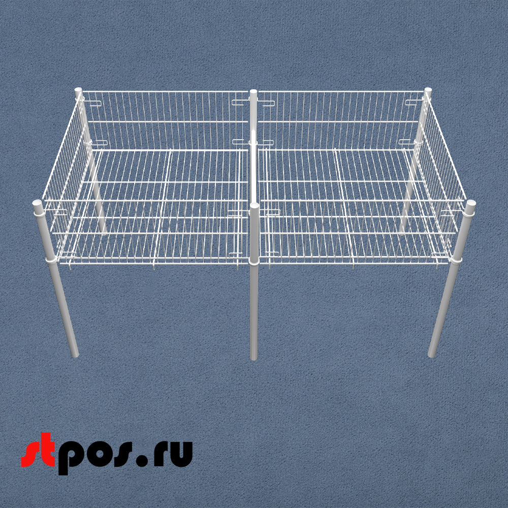 00_Корзина большая, глубина 255 (1355x695x735 мм), RAL9016, Белый