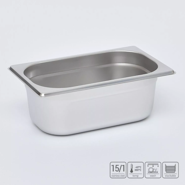 01_Гастроёмкость из нержавеющей стали 265х162х100 мм (GN1_4 h100), 2,3 л