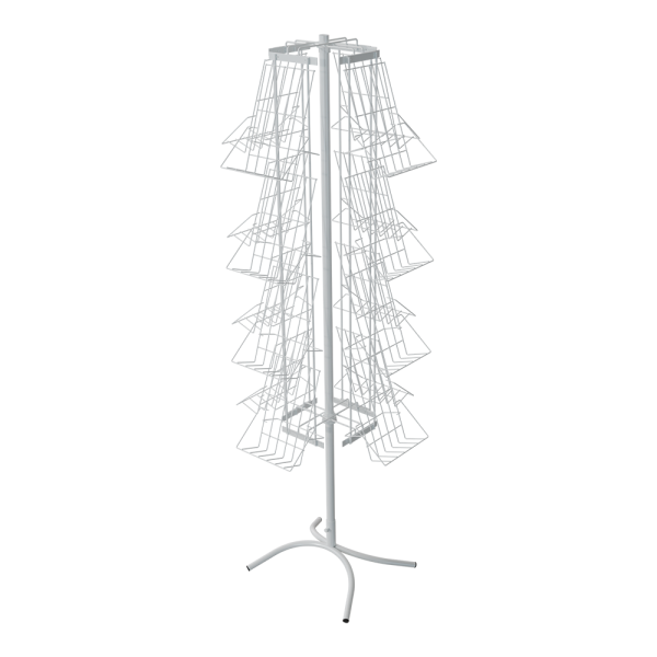 sk_КОМПЛЕКТ Буклетница вращающаяся 16 полок А4, опора Х-образная, RAL9016, Белый