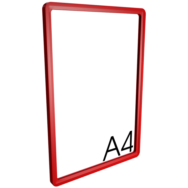 sk_Пластиковая рамка с закругленными углами формата А4 (210х297мм), PF-А4, Красный