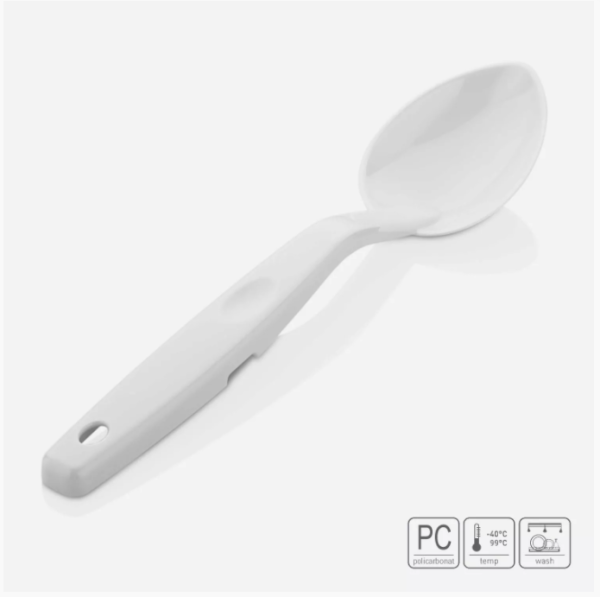 01_Ложка цельная 30 см (поликарбонат), Белая
