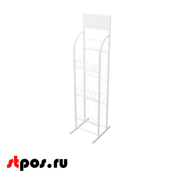 00_Стенд А3 с 3 полками, RAL9016, Белый