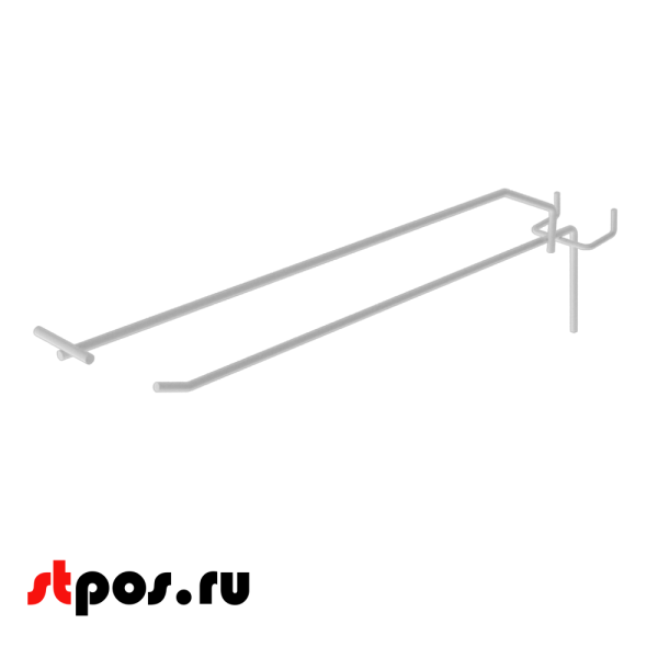 00_Крючок для экономпанели штыревой 275 мм с ценникодержателем, RAL9003, Белый