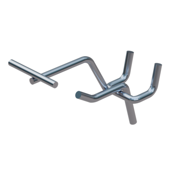 sk_Крючок для перфорации одинарный с ценникодержателем  50мм, цинк-хром, d5/d4, шаг 25