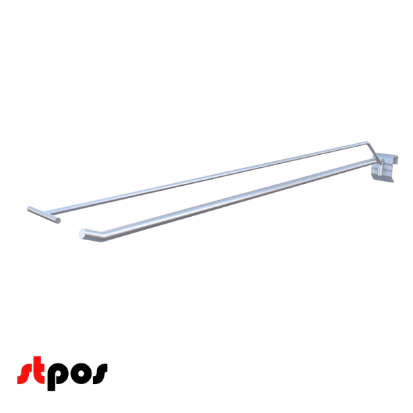 00_Крючок для штанги 30х15 (профиль) одинарный 500мм с ценником, покрытие цинк-хром, d8d4