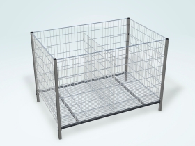 Манеж торговый с двойным регулируемым ГЛУБОКИМ дном, с перегородкой, 1200х800х850(700)мм, цинк