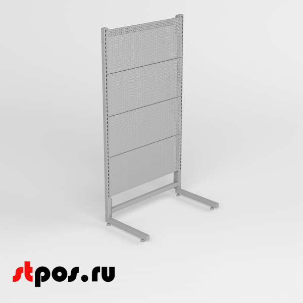 00_НАБОР Стеллаж прикассовый перфор.отдельностоящий(2стойки)1780х700х380мм,Глянец,RAL9006 Серый,спеццв