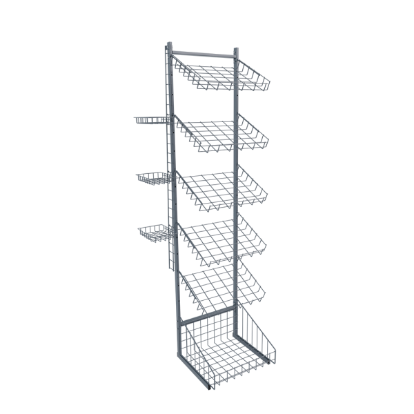 sk_1_НАБОР Стойка прикассовая для выпечки (1 корзина,5 полок наклонных,3 полки мини),Глянец,RAL7024 Серый