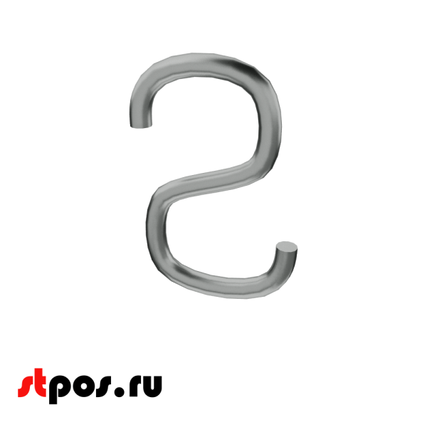 00_Крючок на сетку S-образный 65x59мм ,хром