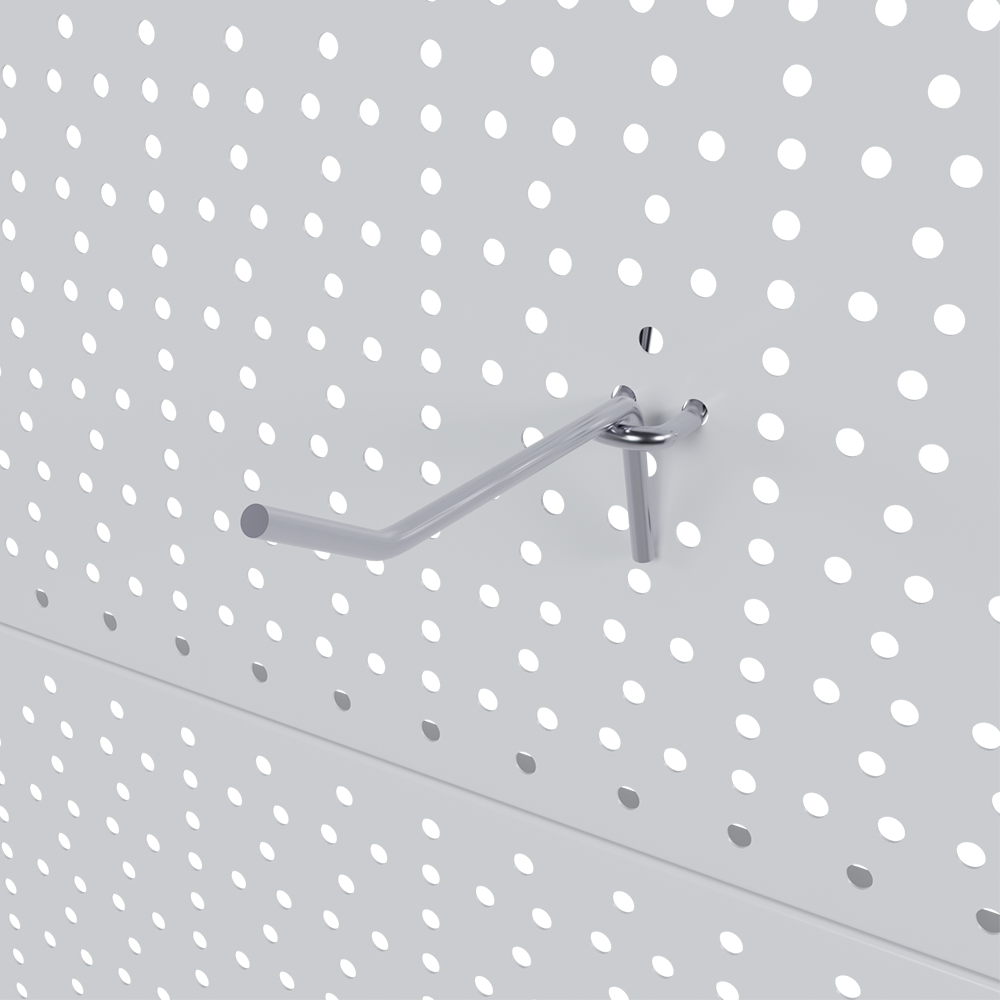 00_Крючок для перфорации одинарный 100мм, цинк-хром, d4, шаг 15мм (45), BUDGET