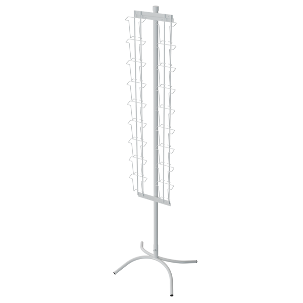 sk_КОМПЛЕКТ Буклетнница невращающаяся 18 ячеек А6 для открыток, опора Х-образная, RAL9016, Белый