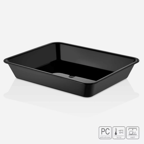 01_Ёмкость прямоугольная GN1_2, 325x265х50 мм, поликарбонат, Черный