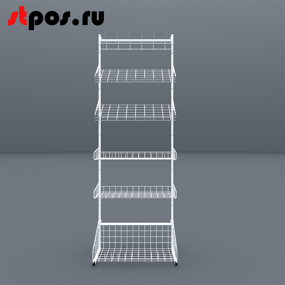 08_НАБОР Стойка прикассовая односторонняя 1850х640х500 мм, RAL 9016, цвет белый