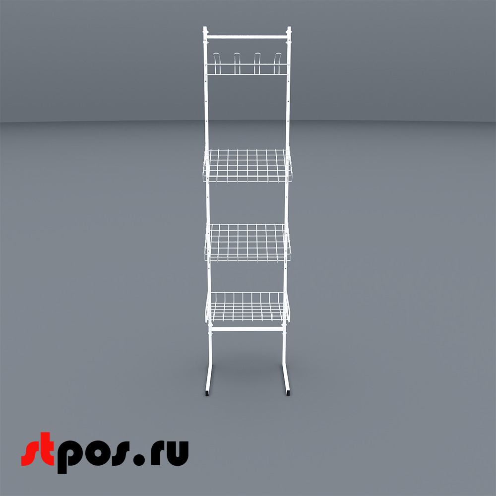 01_НАБОР Стойка прикассовая односторонняя 1850х500х440 мм в сборе, Белый