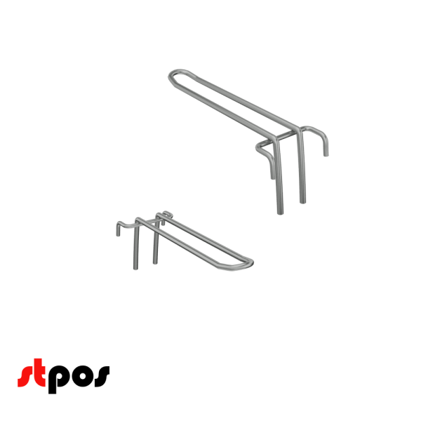00_Крючок на решетку двойной 150мм, покрытие цинк-хром, d4, шаг 50