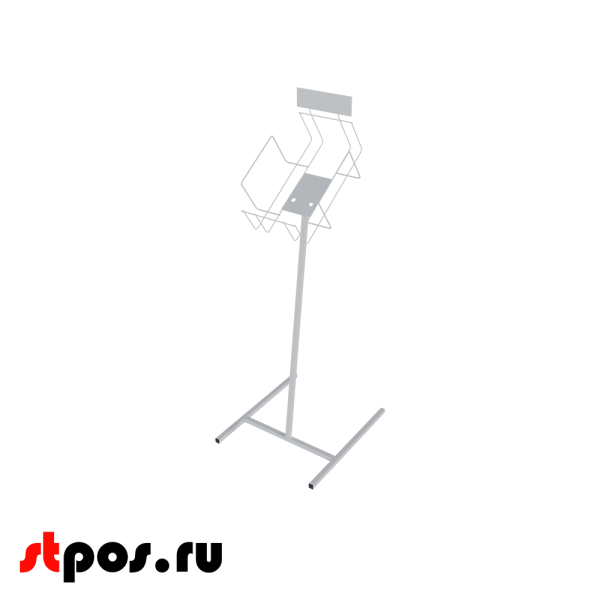00_Стойка для газет А3, 1120х460х330мм, RAL9016, Белый