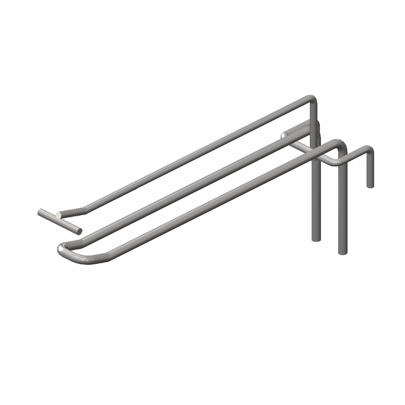 1_Крючок на решетку двойной с ценникодержателем 200мм, покрытие цинк-хром, d4/d4, шаг 70