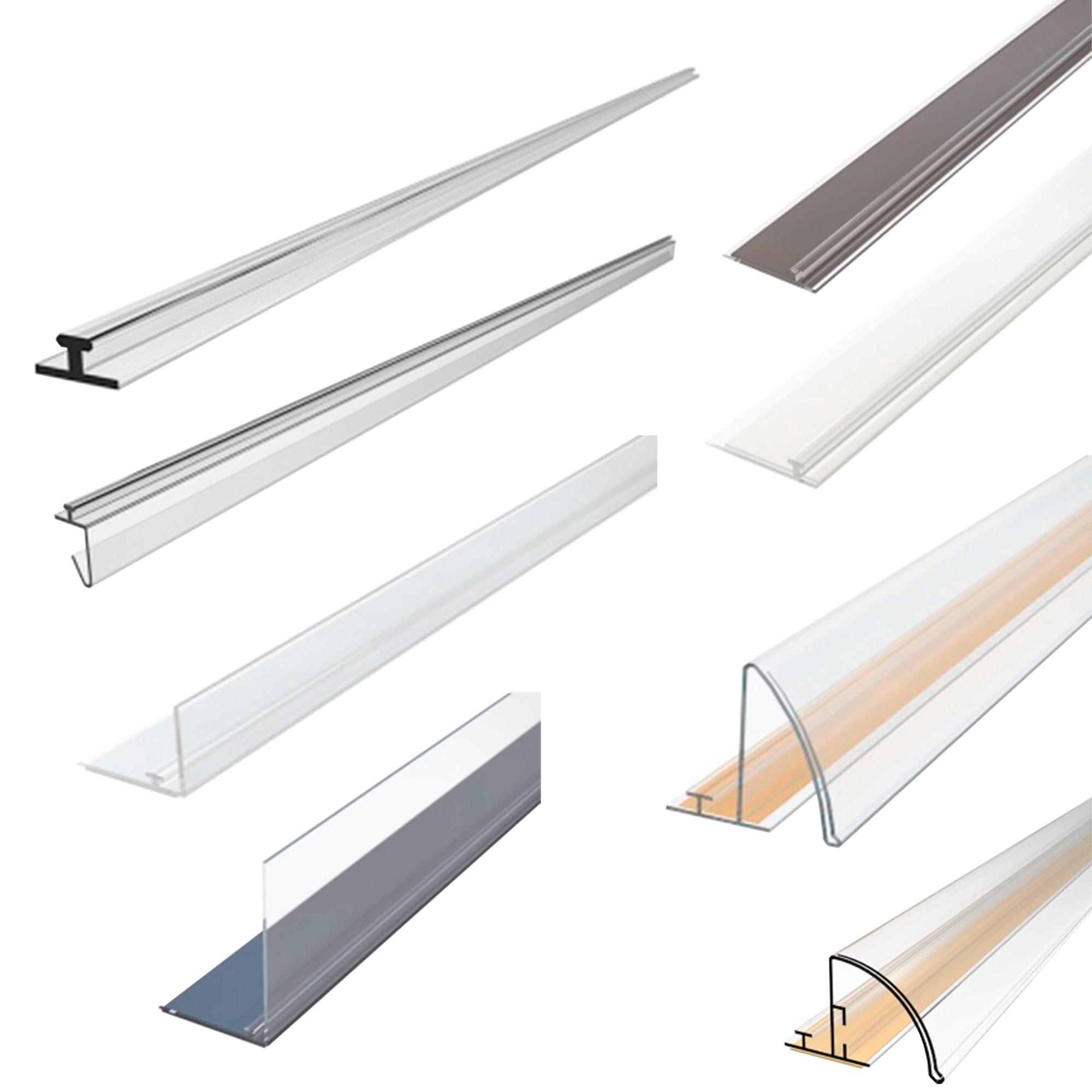 Профили для крепления разделителей и толкателей на полку