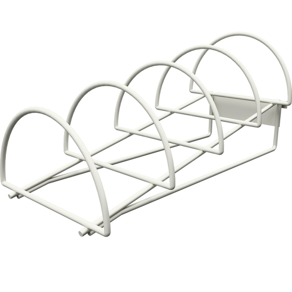 sk_Крючок для тарелок для штанги 40х20, d6мм, 4 секции, 400 мм, белый 9016